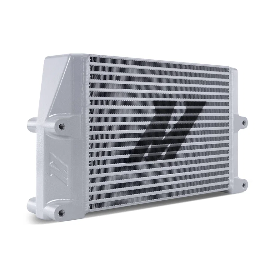 Universal Oil Cooler, HD Bar-and-Plate, Silver, 10" Core, Same-Side Outlets