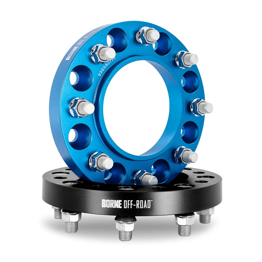 Borne Off-Road BNWS-006-320BL Wheel Spacers, Blue, 8X165.1, 121.3mm Center Bore, M14 X 1.5, 1.25in for Ram