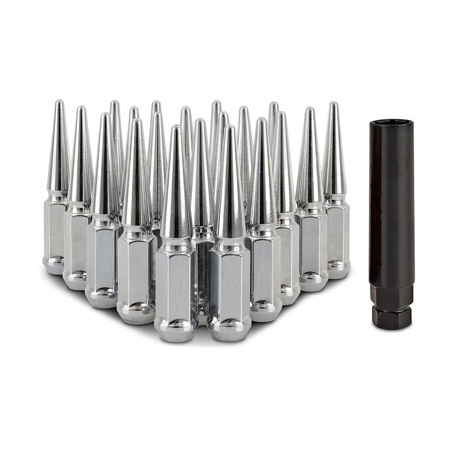 Spiked Lug Nuts, Chrome, M12x1.5 20-PC Set
