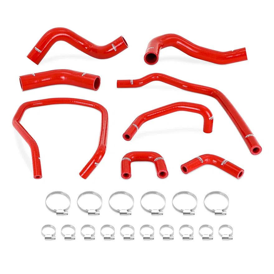 Silicone Radiator & Heater Hose Kit, Red, fits Nissan Titan 5.6L 2004-2014