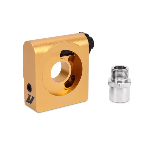 Oil Sandwich Plate, Gold, w/Rear-Mounted Thermostat, M22 X 1.5