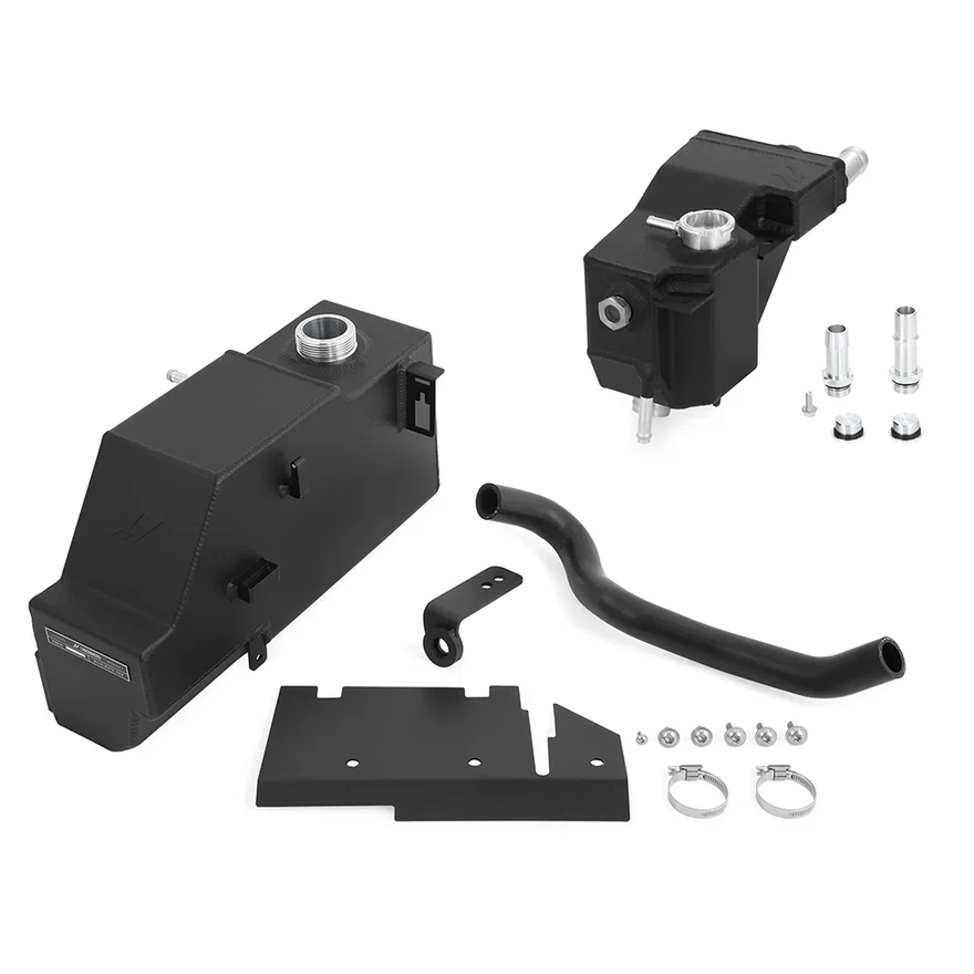 Aluminum Degas Tank Kit, Black, fits Ford 6.7L Powerstroke 2011-2019