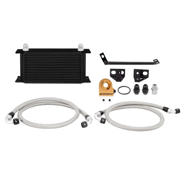 Oil Cooler Kit, Black, Thermostatic, fits Ford Mustang EcoBoost 2015-2017