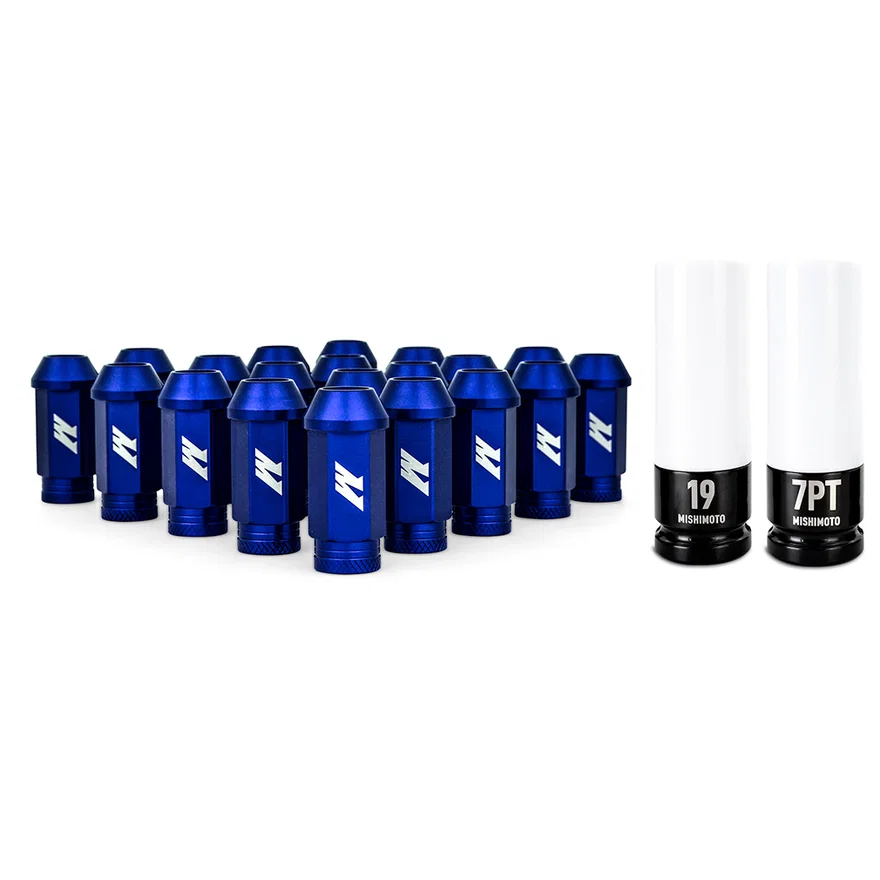 Aluminum Locking Lug Nuts M12x1.5, Blue, 20pc Set
