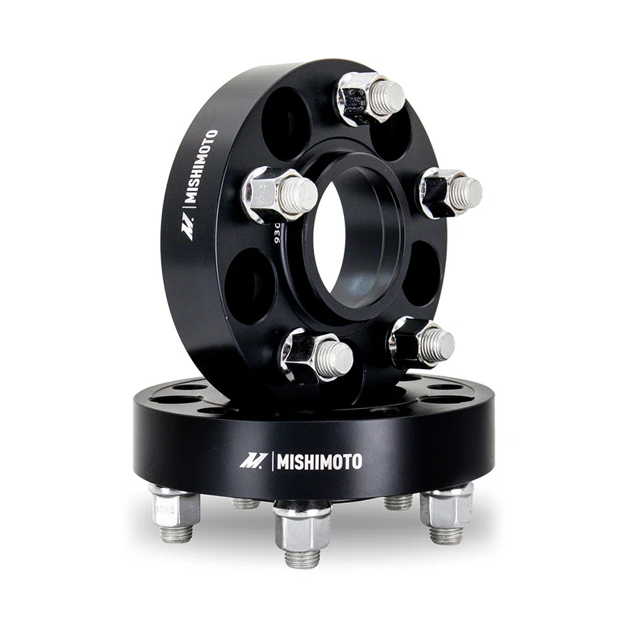 Wheel Spacers, Black, 5x100, 56.1 Center Bore, M12x1.25, 25mm