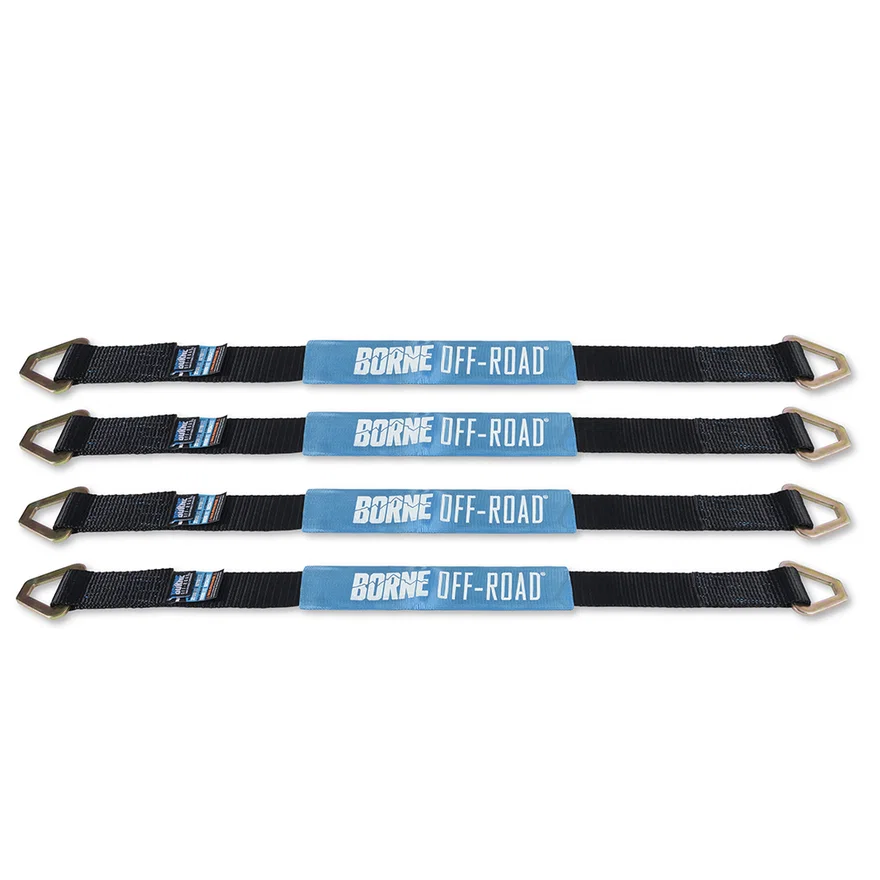 Borne Off-Road BNRTC-TD-4BK Vehicle Ratchet Tie-Down Kit, Black