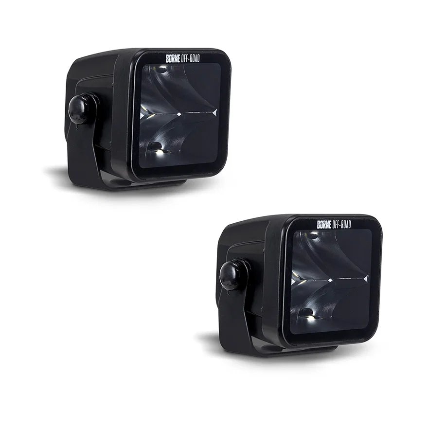 Borne Off-Road BNLT-LP33-2S Light Pod Pair , 3x3, Spot