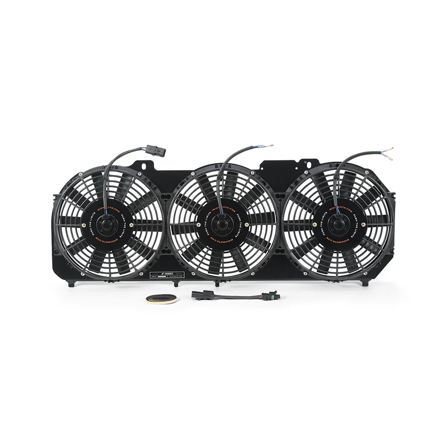 Aluminum Fan Shroud, Black, w/Controller, fits Jeep Cherokee XJ 4.0L 1989-2001