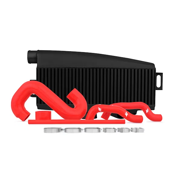 Top-Mount Intercooler Kit, Black w/ Red Pipes, fits Subaru WRX/STI 2002-2007