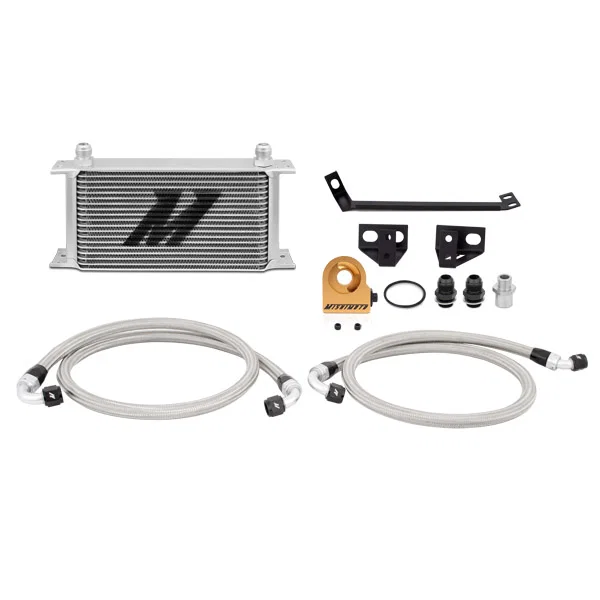 Oil Cooler Kit, Silver, Thermostatic, fits Ford Mustang EcoBoost 2015-2017