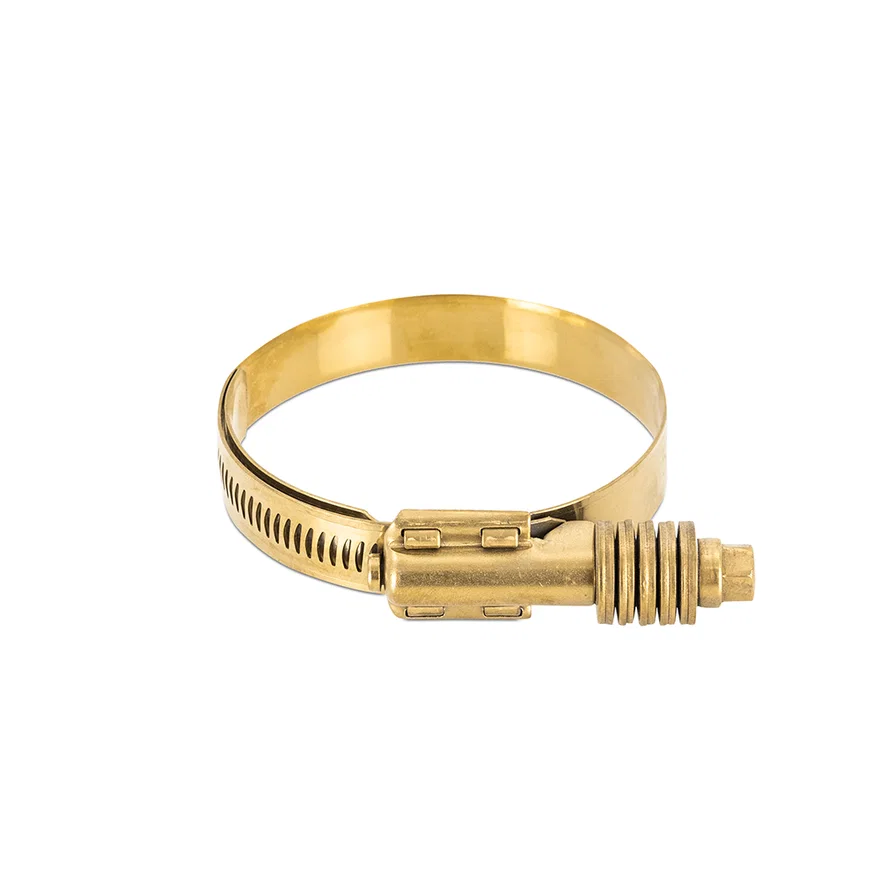 Worm Gear Clamp, Constant Tension, Gold, 3.74in to 4.61in