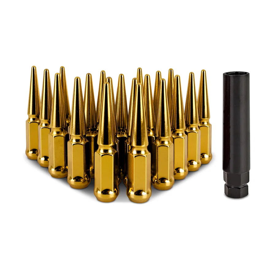 Spiked Lug Nuts, Gold, M12x1.5 20-PC Set