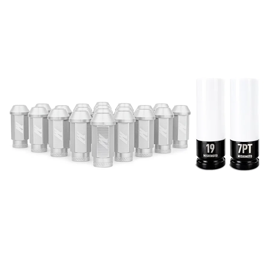 Aluminum Locking Lug Nuts M12x1.5, Silver, 20pc Set
