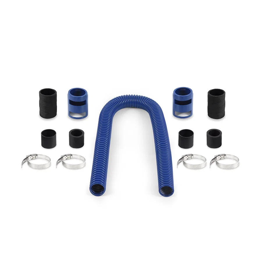Universal Flexible Stainless Steel Radiator Hose Kit, Blue, 36in