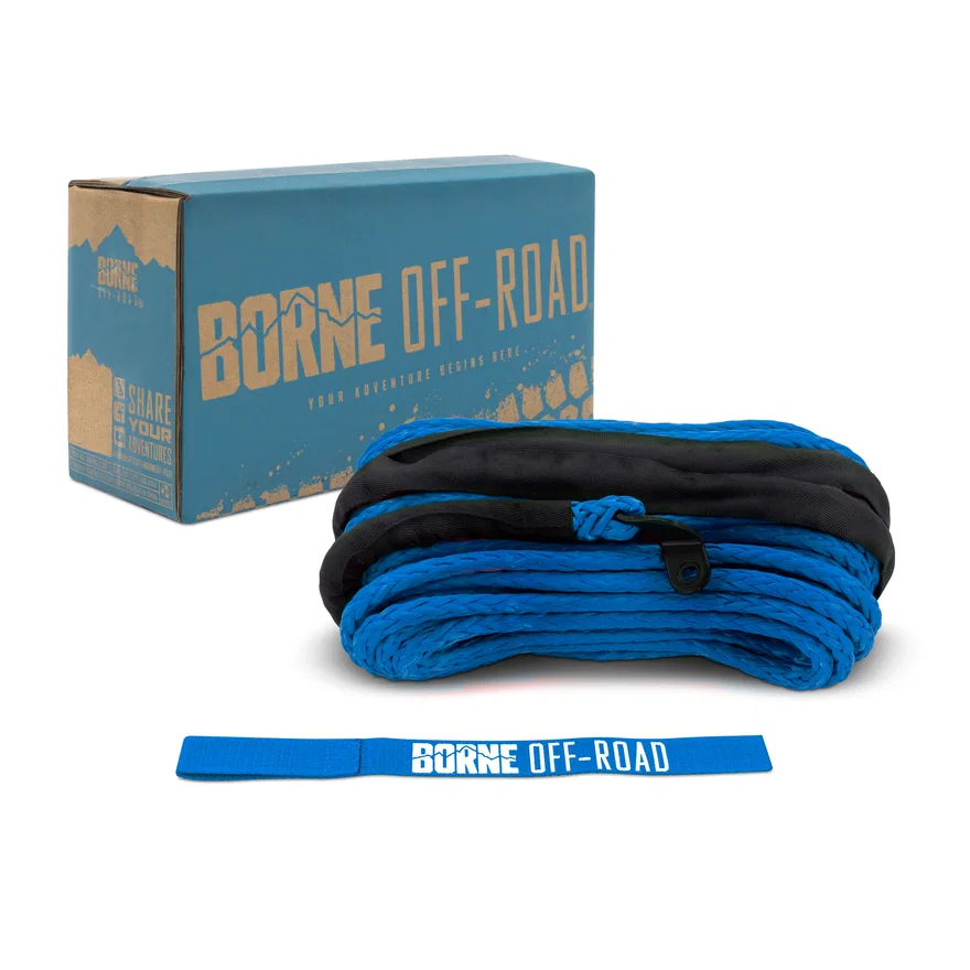 Borne Off-Road BNWN-SR-38-85BL Replacement Synthetic Winch Rope, Blue, 3/8 in x 85 ft