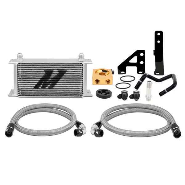 Oil Cooler Kit, Silver, Thermostatic, fits Subaru WRX 2015-2021