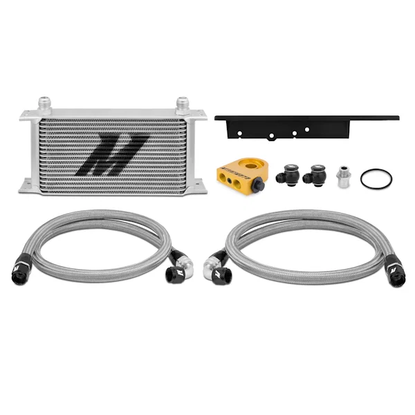 Oil Cooler Kit, Silver, Thermostatic, fits Nissan 350Z 2003-09