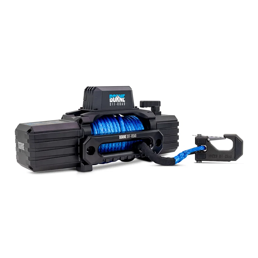 Borne Off-Road BNWN-10-SBL 10K Winch, Blue, Synthetic Rope