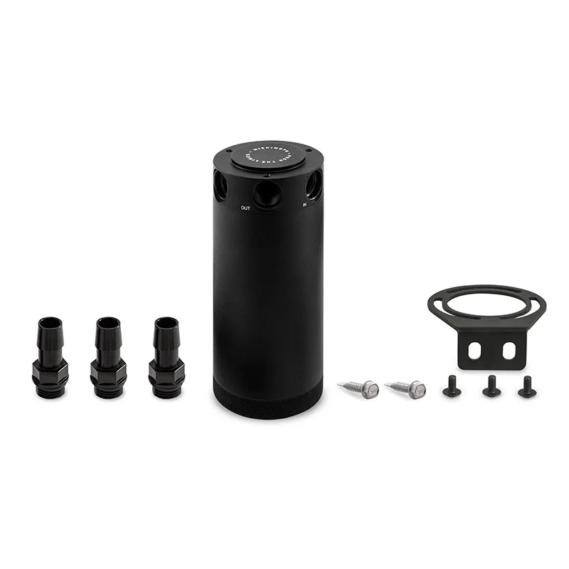 MMBCC-CBTHR-XLBK Baffled Oil Catch Can, Black, 3-Port, XL Compact