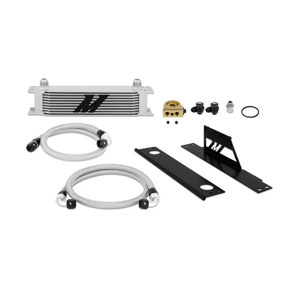 Oil Cooler Kit, Silver, Thermostatic, fits Subaru WRX/STI 2001-2005