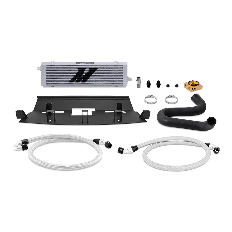 Oil Cooler Kit, Silver, Thermostatic, fits Ford Mustang GT 2018-2023