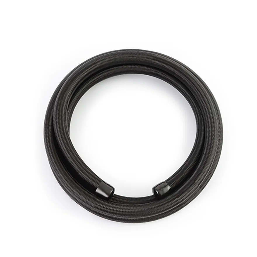10AN Braided Line, Black Nylon, 10 ft
