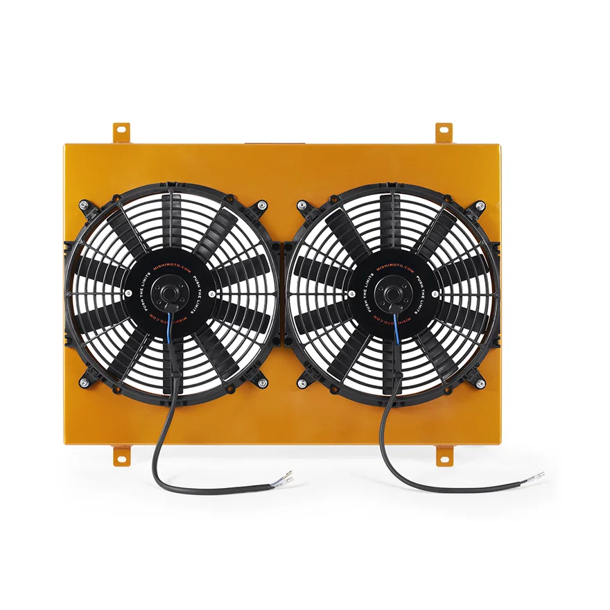 Performance Aluminum Radiator Fan Shroud Kit, Gold, fits Ford Mustang 1979-1993