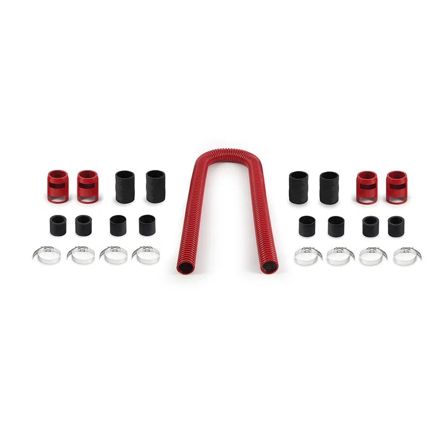 Universal Flexible Stainless Steel Radiator Hose Kit, Red, 48in
