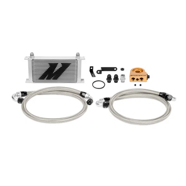 Oil Cooler Kit, Silver, Thermostatic, fits Subaru WRX STI 2008-2014