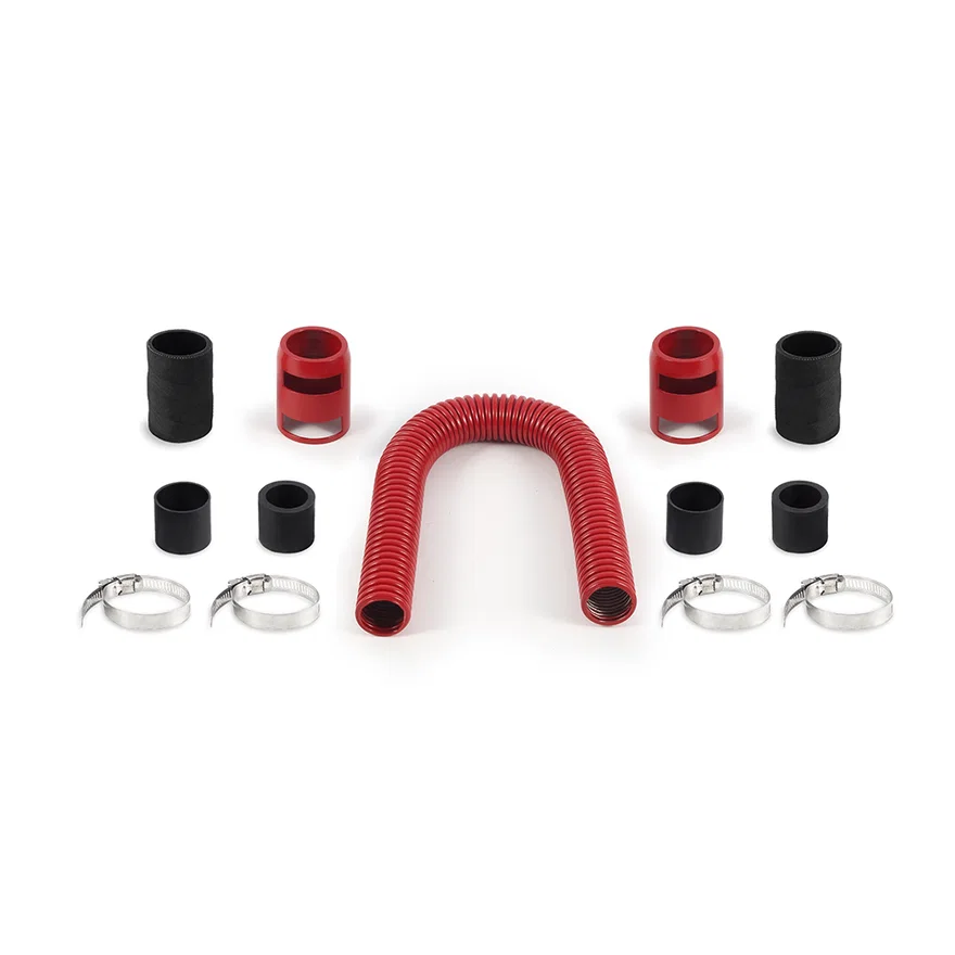 Universal Flexible Stainless Steel Radiator Hose Kit, Red, 24in