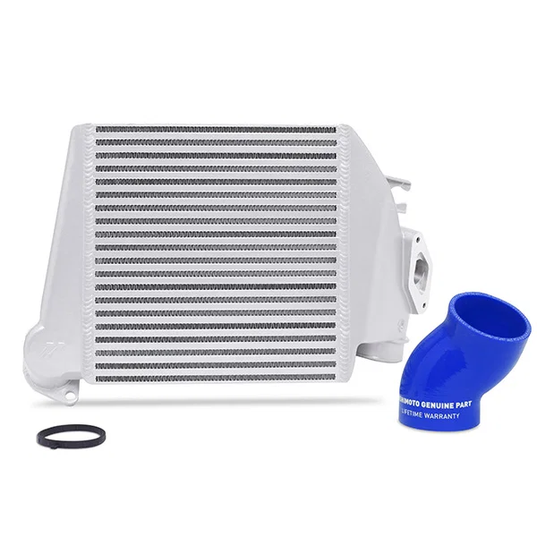 Top-Mount Intercooler, Silver Cooler Blue Hoses, fits Subaru WRX 2008-2014