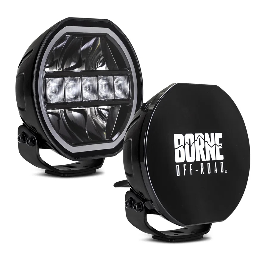 Borne Off-Road BNLT-RD7-2 Light Pair, 7 in Round