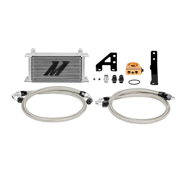 Oil Cooler Kit, Silver, Thermostatic, fits Subaru WRX STI 2015-2021