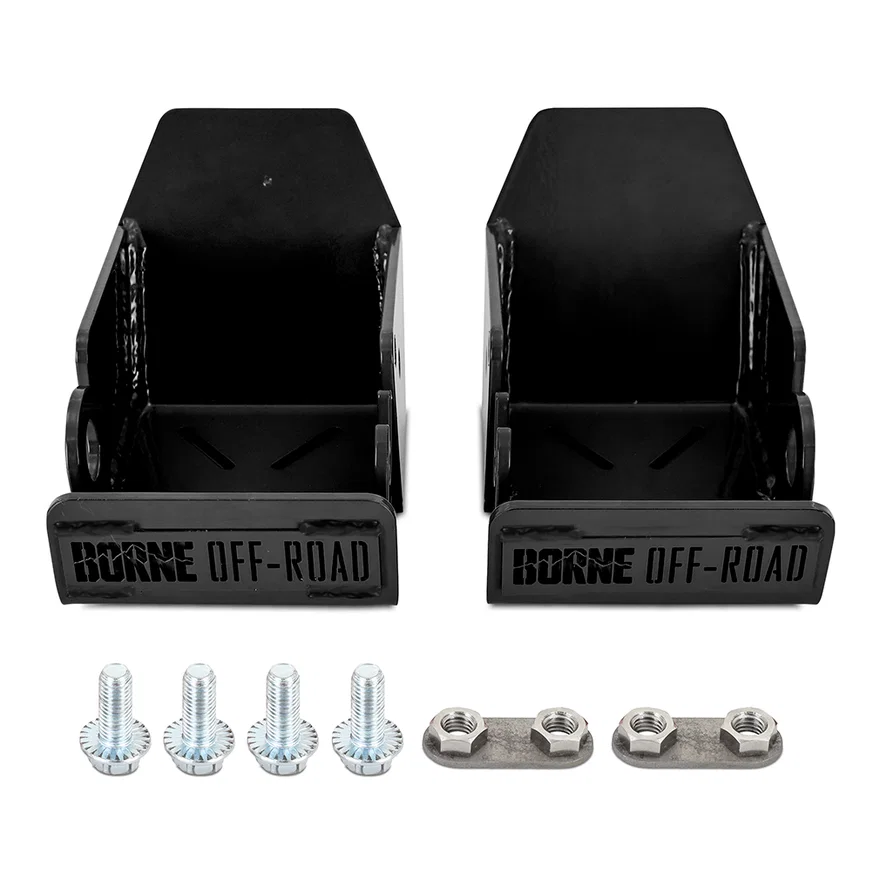 Borne Off-Road BNSD-BR-21RSBK Rear Shock Skid Plates, Black, fits Ford Bronco 2021+