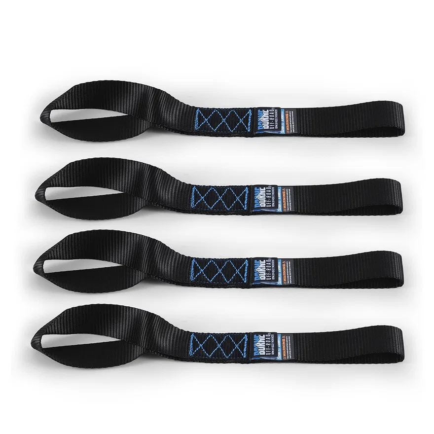 Borne Off-Road BNRTC-TDHD-4BK Heavy-Duty Ratchet Tie-Down Kit (4-pack), Black