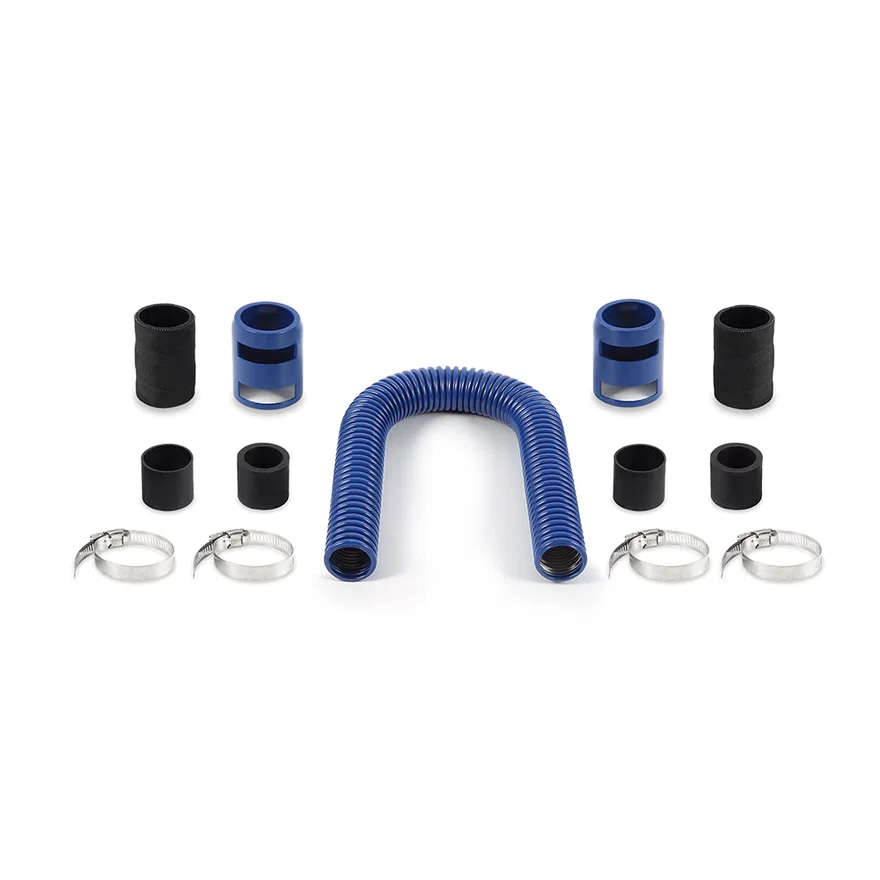 Universal Flexible Stainless Steel Radiator Hose Kit, Blue, 24in