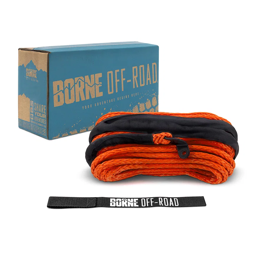 Borne Off-Road BNWN-SR-38-85OR Replacement Synthetic Winch Rope, Orange, 3/8 in x 85 ft