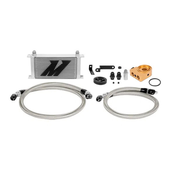 Oil Cooler Kit, Silver, Thermostatic, fits Subaru WRX 2008-2014