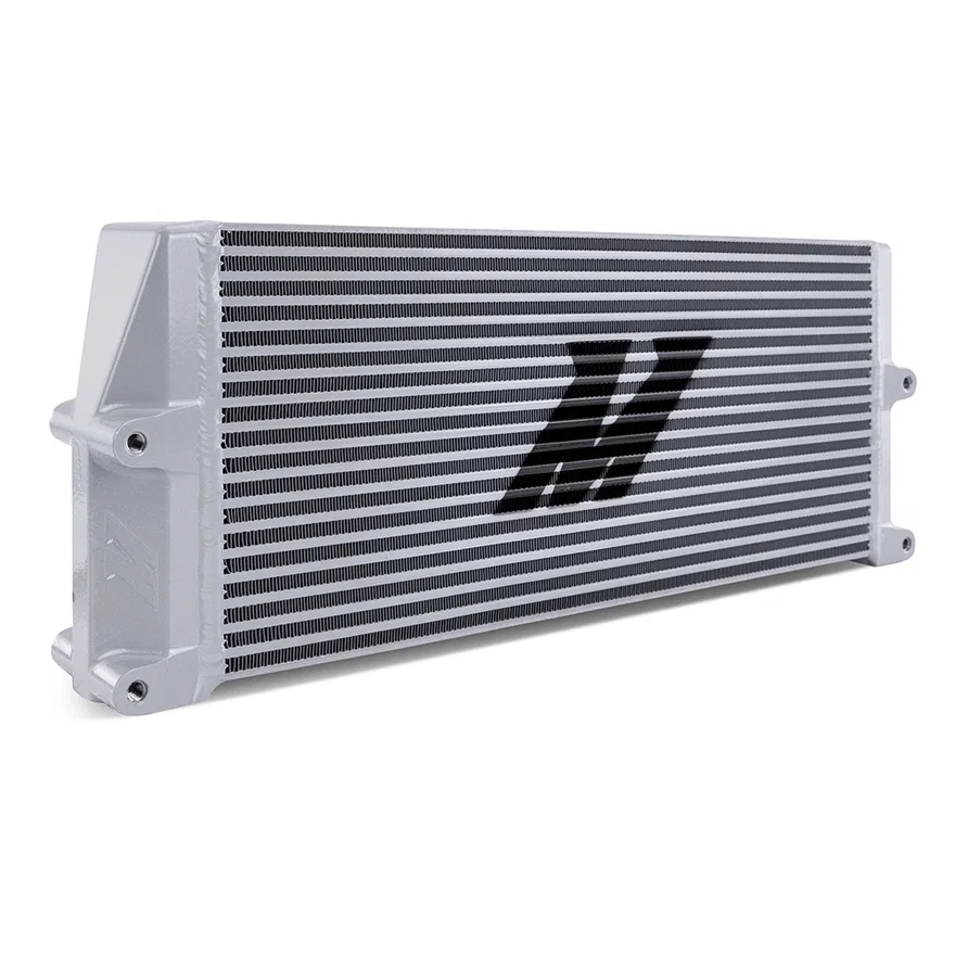 Universal Oil Cooler, HD Bar-and-Plate, Silver, 17" Core, Same-Side Outlets