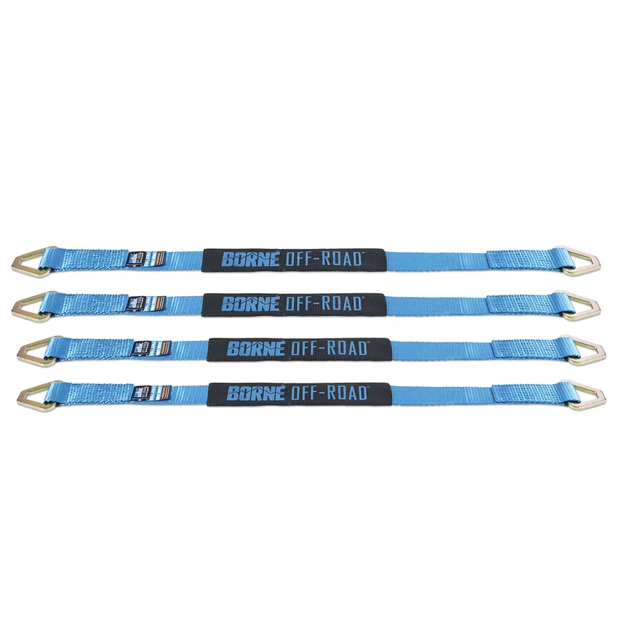 Borne Off-Road BNRTC-TD-4BL Vehicle Ratchet Tie-Down Kit, Blue