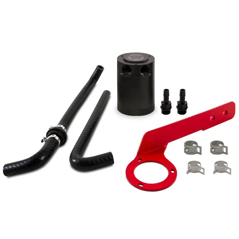 Honda Accord 2.0T Direct Fit Baffled Oil Catch Can, PCV Side, 2018-2022, Red