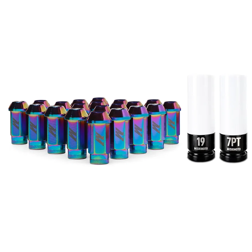 Aluminum Locking Lug Nuts M12x1.25, Neo Chrome, 20pc Set