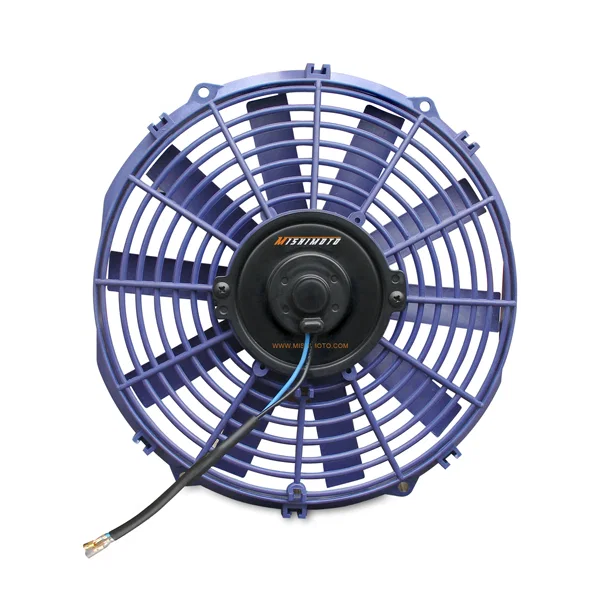Electric Fan, Slim, Straight Blade, Blue, 12 in