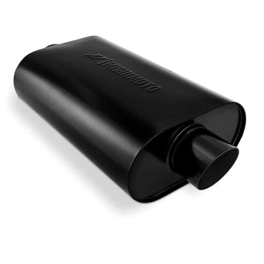 Universal Stainless-Steel Exhaust Muffler, Black, 3inch, Angle Tip