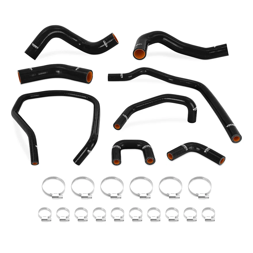Silicone Radiator & Heater Hose Kit, Black, fits Nissan Titan 5.6L 2004-2014