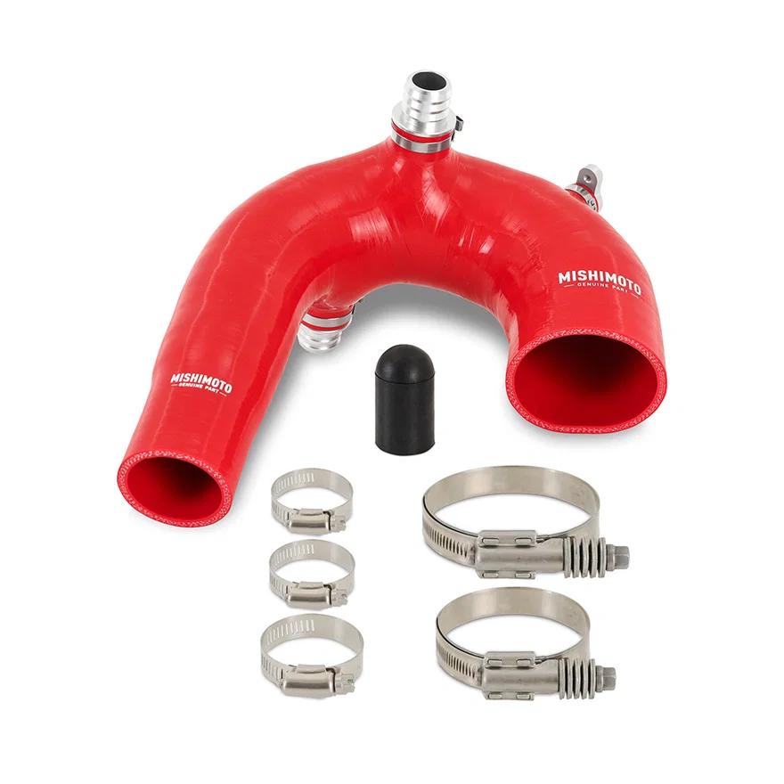 Silicone Intake J-Tube, Red, fits Polaris RZR XP Turbo 2016-2024