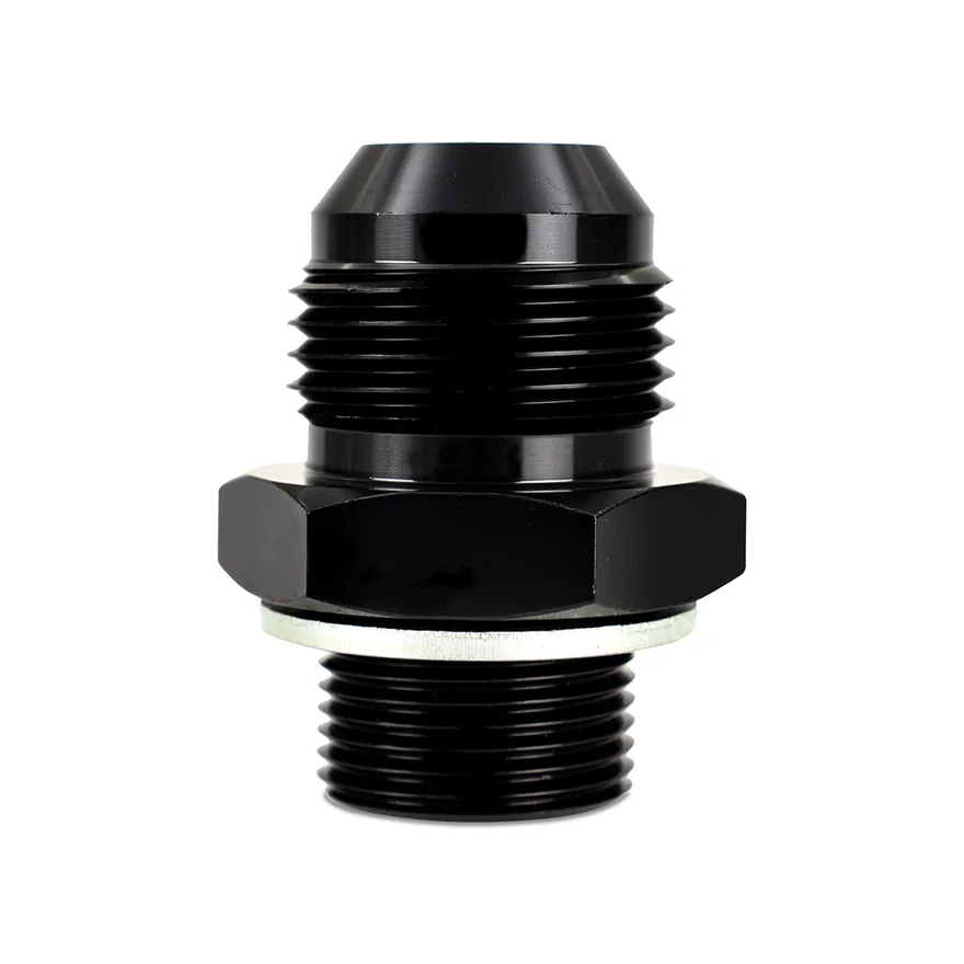 M22x1.5 to -12AN Aluminum Fitting, Black