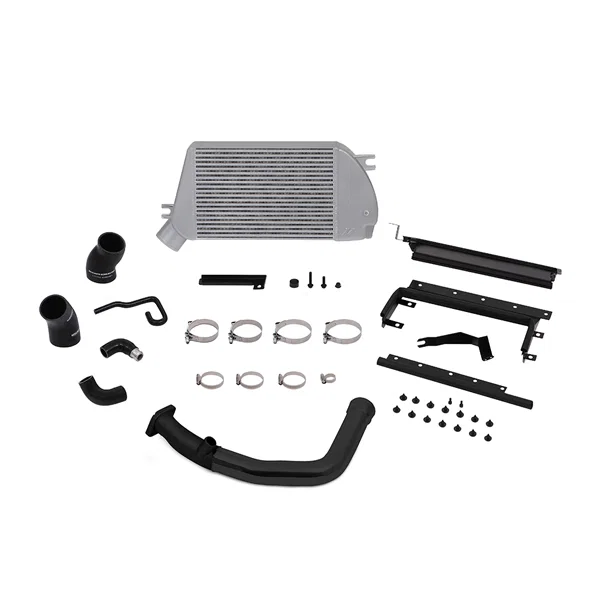 Top Mount Intercooler & Charge-Pipe Kit, Black/Silver, fits Subaru WRX 2015-2021