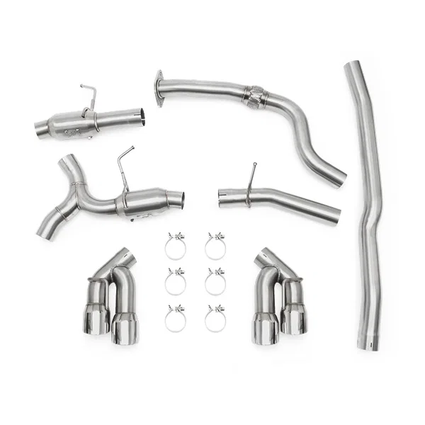 Quad Tip Pro Cat-Back Exhaust, Polished, fits Chevrolet Camaro 2.0T 2016-2024