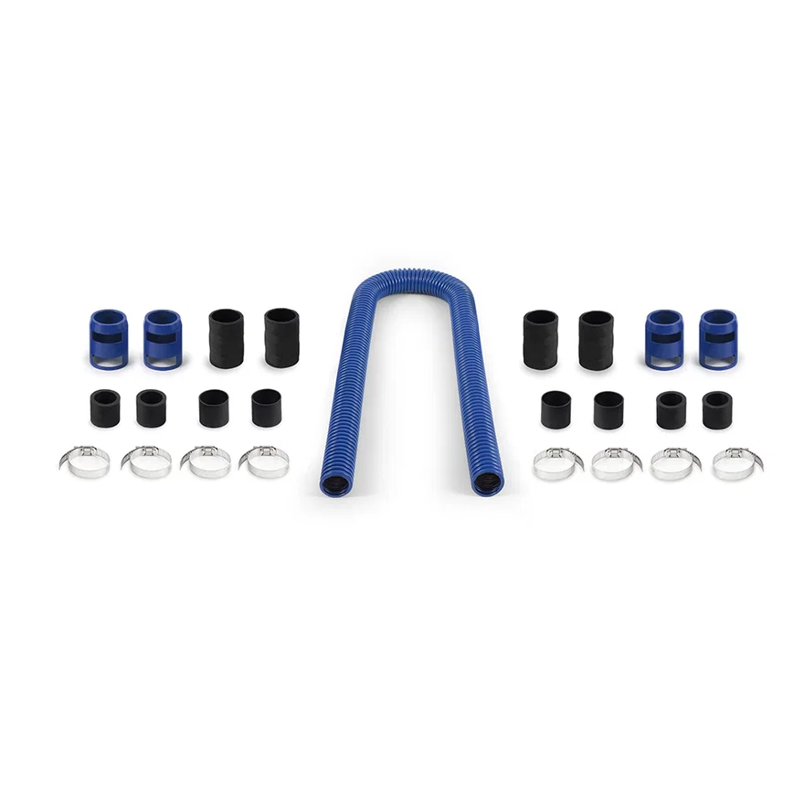 Universal Flexible Stainless Steel Radiator Hose Kit, Blue, 48in